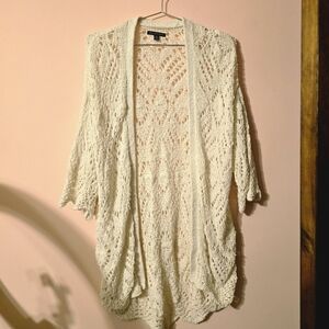 American Eagle Crochet Open Front Cardigan
